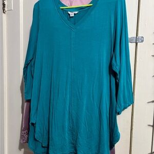Redy Teal V-Neck Tunic Top